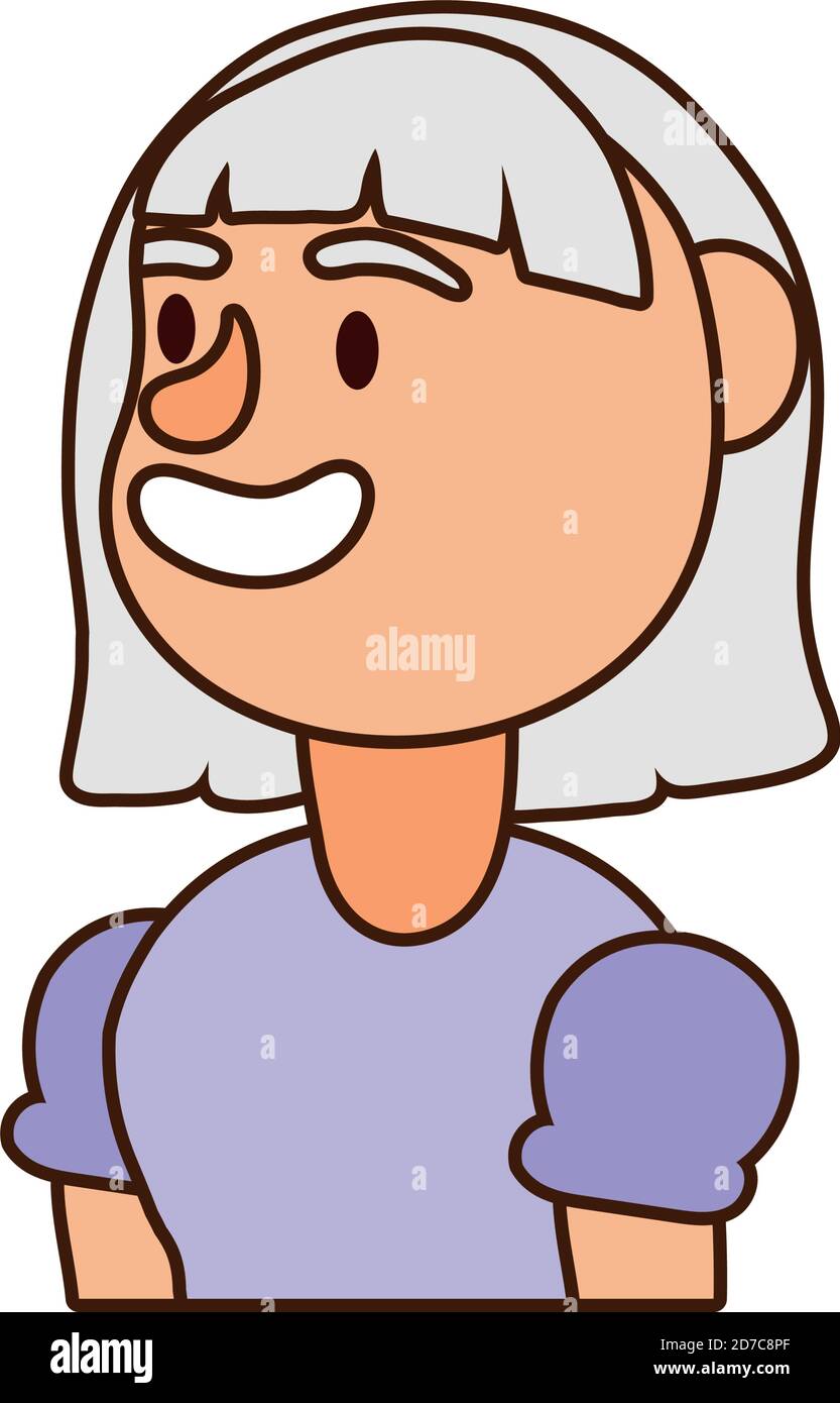 ancienne femme personne avatar personnage vecteur illustration design Illustration de Vecteur