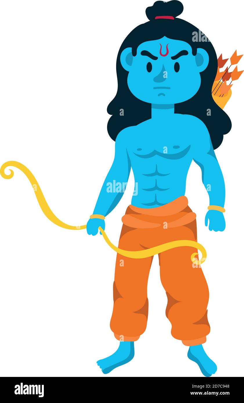 rama god avec motif vectoriel de personnage d'arche Illustration de Vecteur