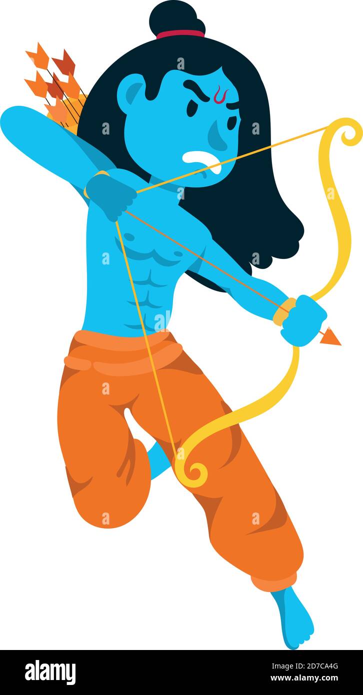 rama god avec motif vectoriel de personnage d'arche Illustration de Vecteur