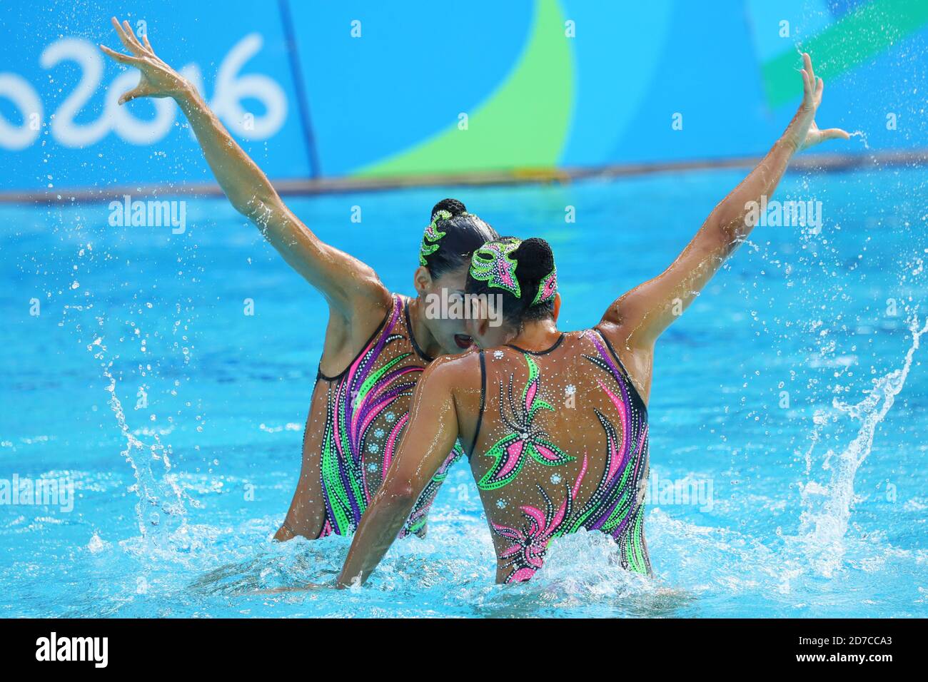 Rio de Janeiro, Brésil. 16 août 2016. Karem Achach & Nuria Diosdado (MEX) natation synchronisée : finale de routine gratuite Duets au Centre aquatique Maria Lenk lors des Jeux Olympiques de Rio 2016 à Rio de Janeiro, Brésil . Credit: Yohei Osada/AFLO SPORT/Alay Live News Banque D'Images