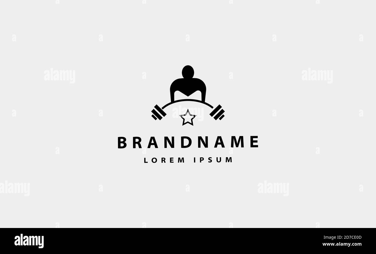 barbell body builder logo de forme physique vecteur Illustration de Vecteur