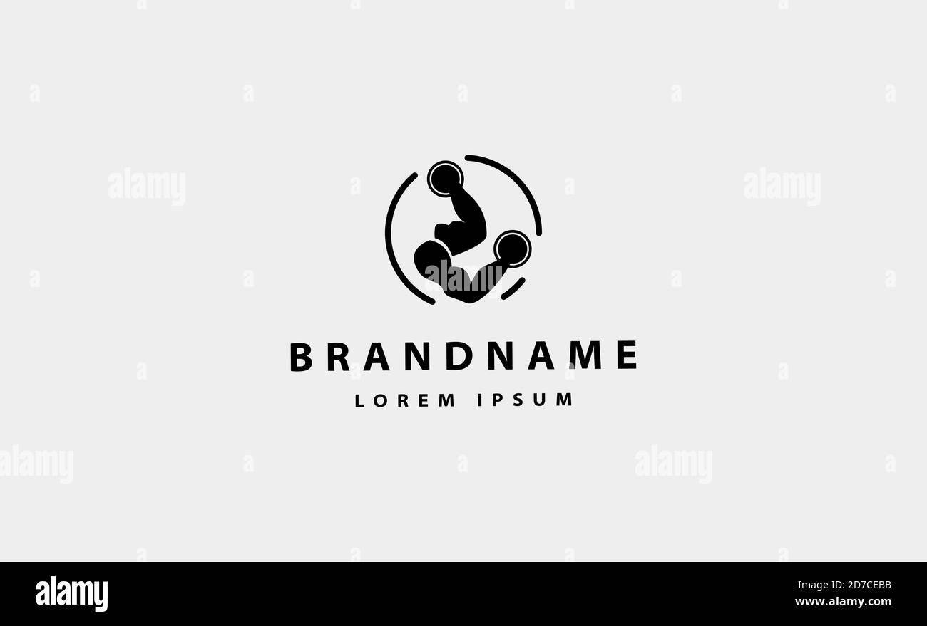 barbell body builder logo de forme physique vecteur Illustration de Vecteur