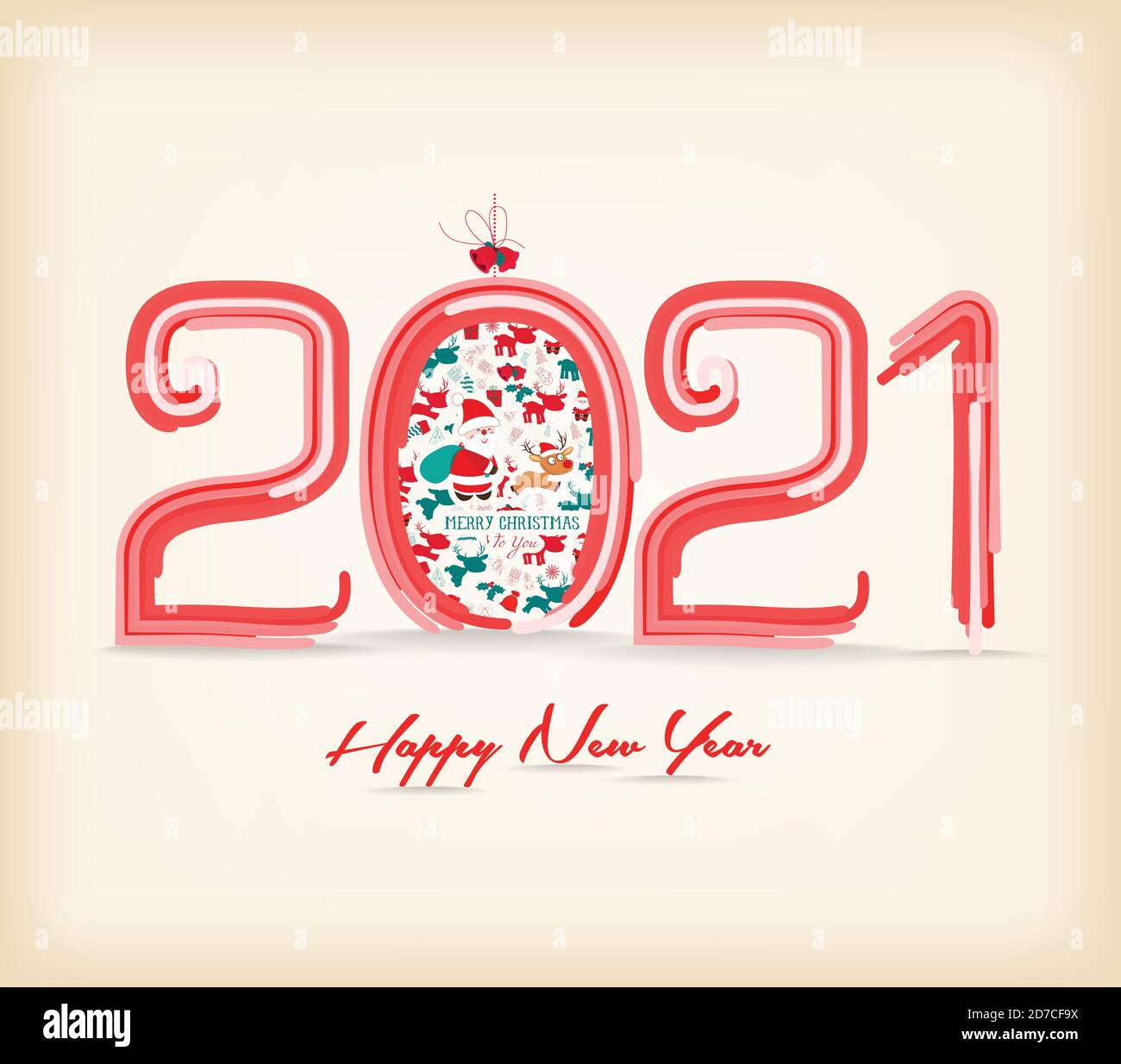 Bonne année 2021 et Noël festif Illustration de Vecteur