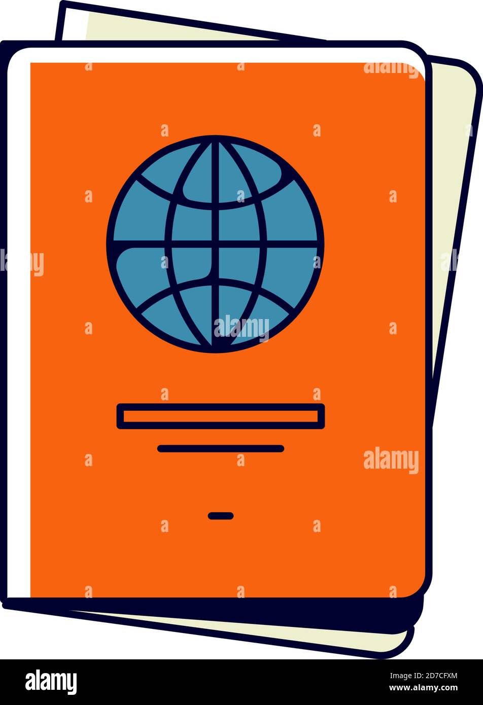 Icône passeport international. Vecteur. Illustration du document personnel. Allégorie et métaphore de la bureaucratie, vérification de documents. Contour de style plat. Illustration Illustration de Vecteur