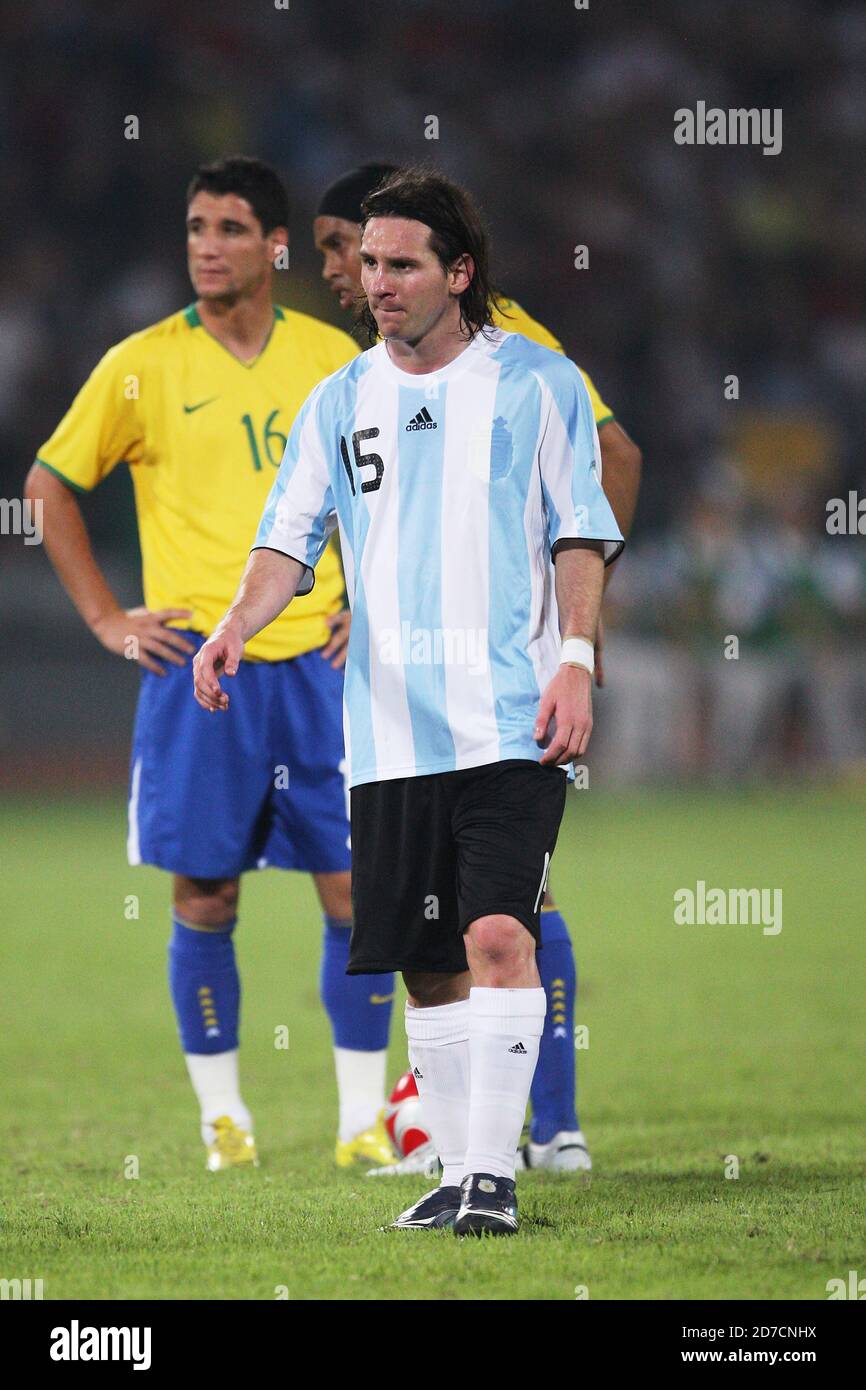 Pékin, Chine. 19 août 2008. Lionel Messi (ARG), 19 août 2008 - football : demi-finale hommes entre l'Argentine 3-0 Brésil au stade des travailleurs lors des Jeux Olympiques de Beijing 2008 à Beijing, Chine. Credit: Koji Aoki/AFLO SPORT/Alay Live News Banque D'Images