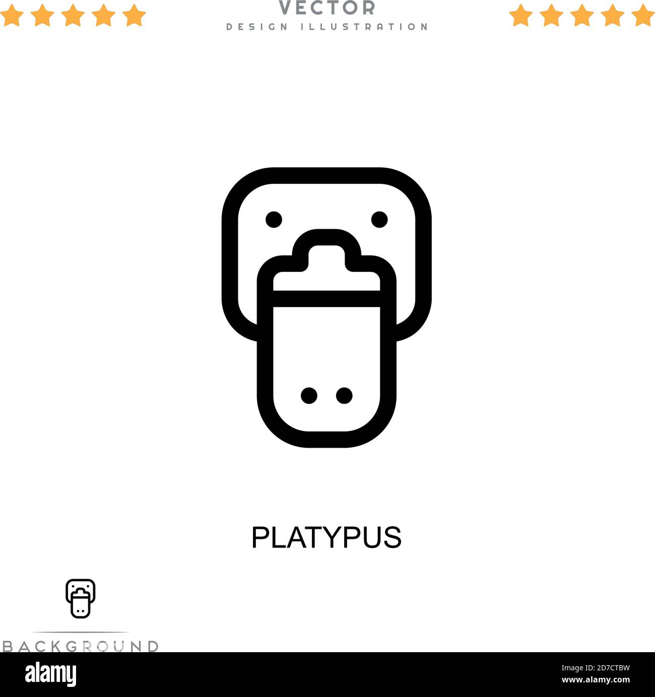 Icône Platypus. Élément simple de la collecte des perturbations numériques. Icône Line Platypus pour modèles, infographies et plus encore Illustration de Vecteur