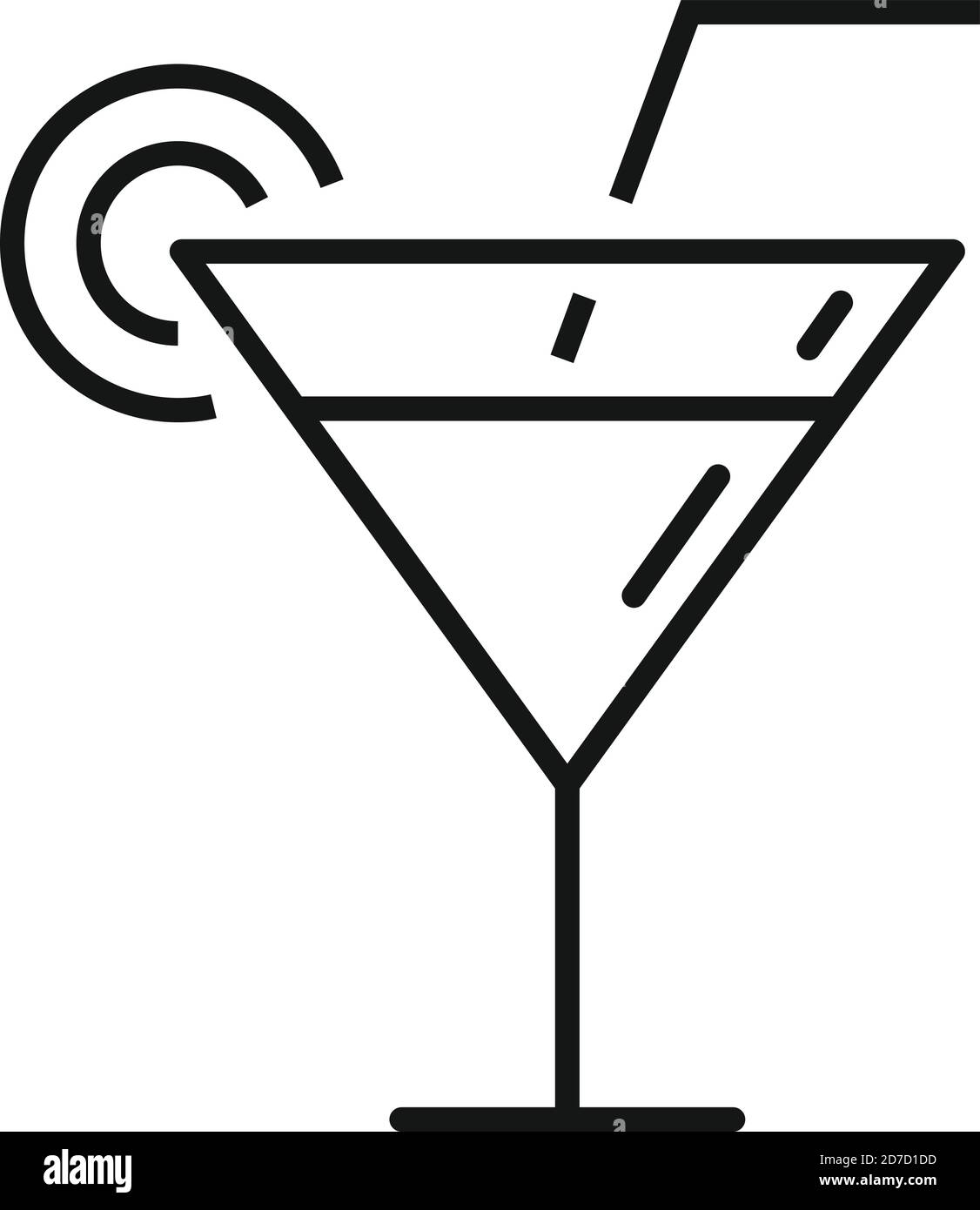 Icône cocktail de glace sur la plage. Outline glace cocktail icône vecteur pour le web design isolé sur fond blanc Illustration de Vecteur