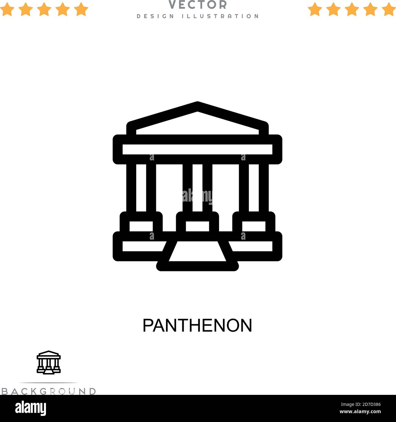 Icône Panthénon. Élément simple de la collecte des perturbations numériques. Line Panthenon icon pour les modèles, les infographies et plus encore Illustration de Vecteur