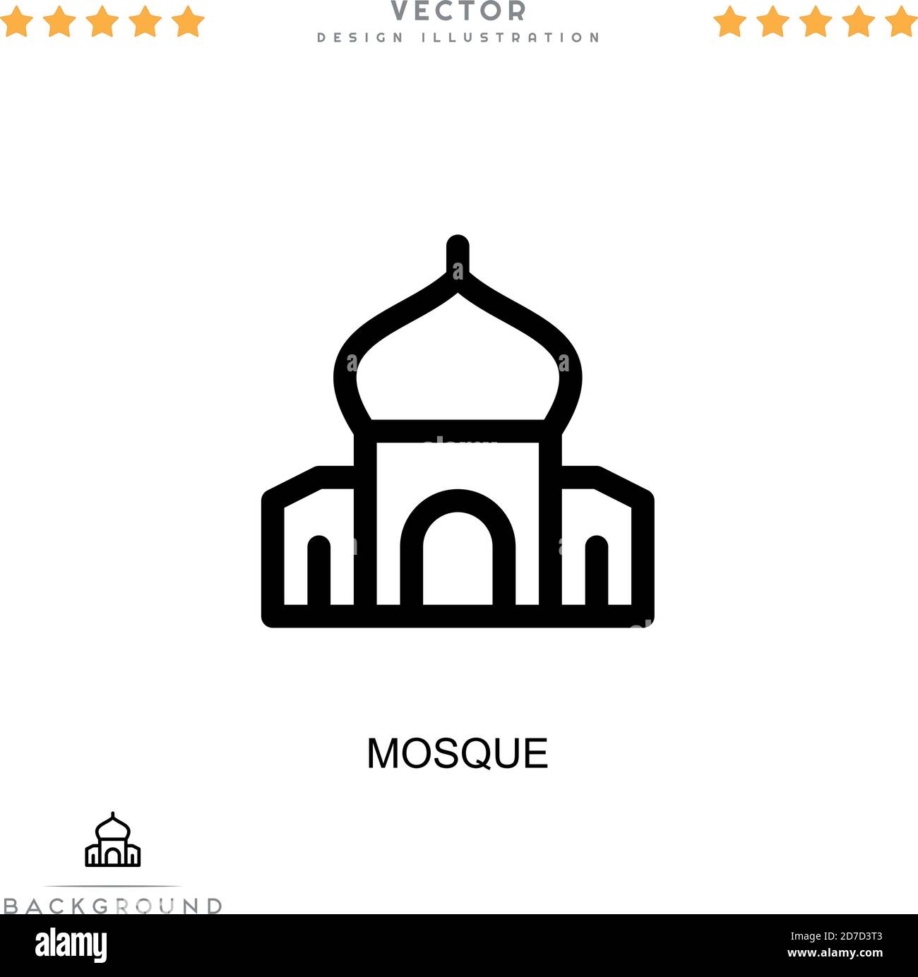 Icône Mosquée. Élément simple de la collecte des perturbations numériques. Icône de la mosquée de ligne pour les modèles, les infographies et bien plus encore Illustration de Vecteur