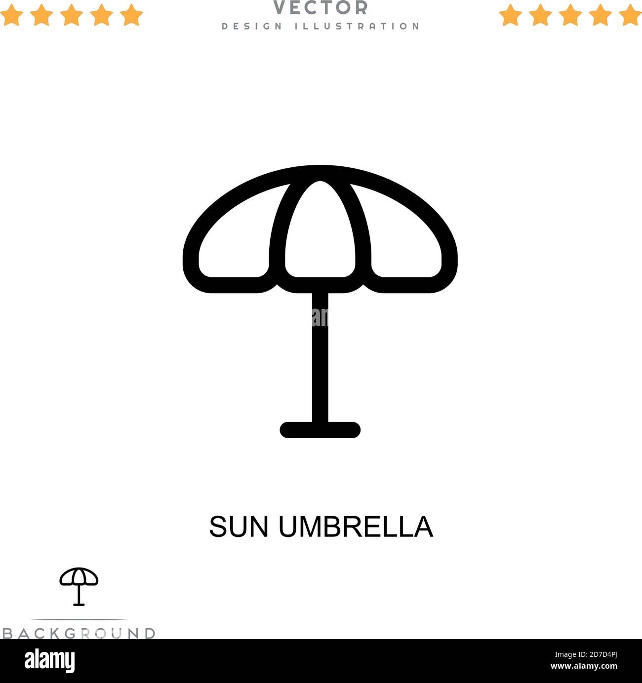 Icône de parasol. Élément simple de la collecte des perturbations numériques. Icône de parapluie Line Sun pour modèles, infographies et bien plus encore Illustration de Vecteur