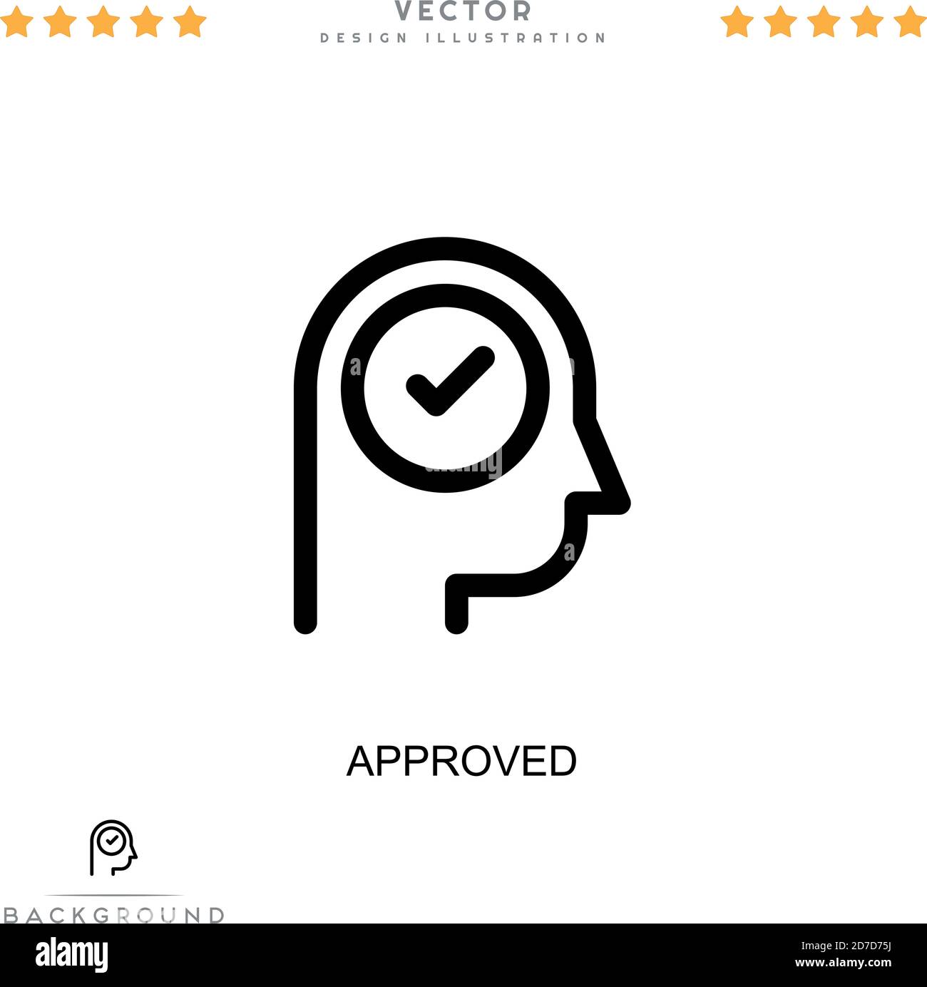 Icône approuvé. Élément simple de la collecte des perturbations numériques. Icône de ligne approuvée pour les modèles, les infographies et plus encore Illustration de Vecteur