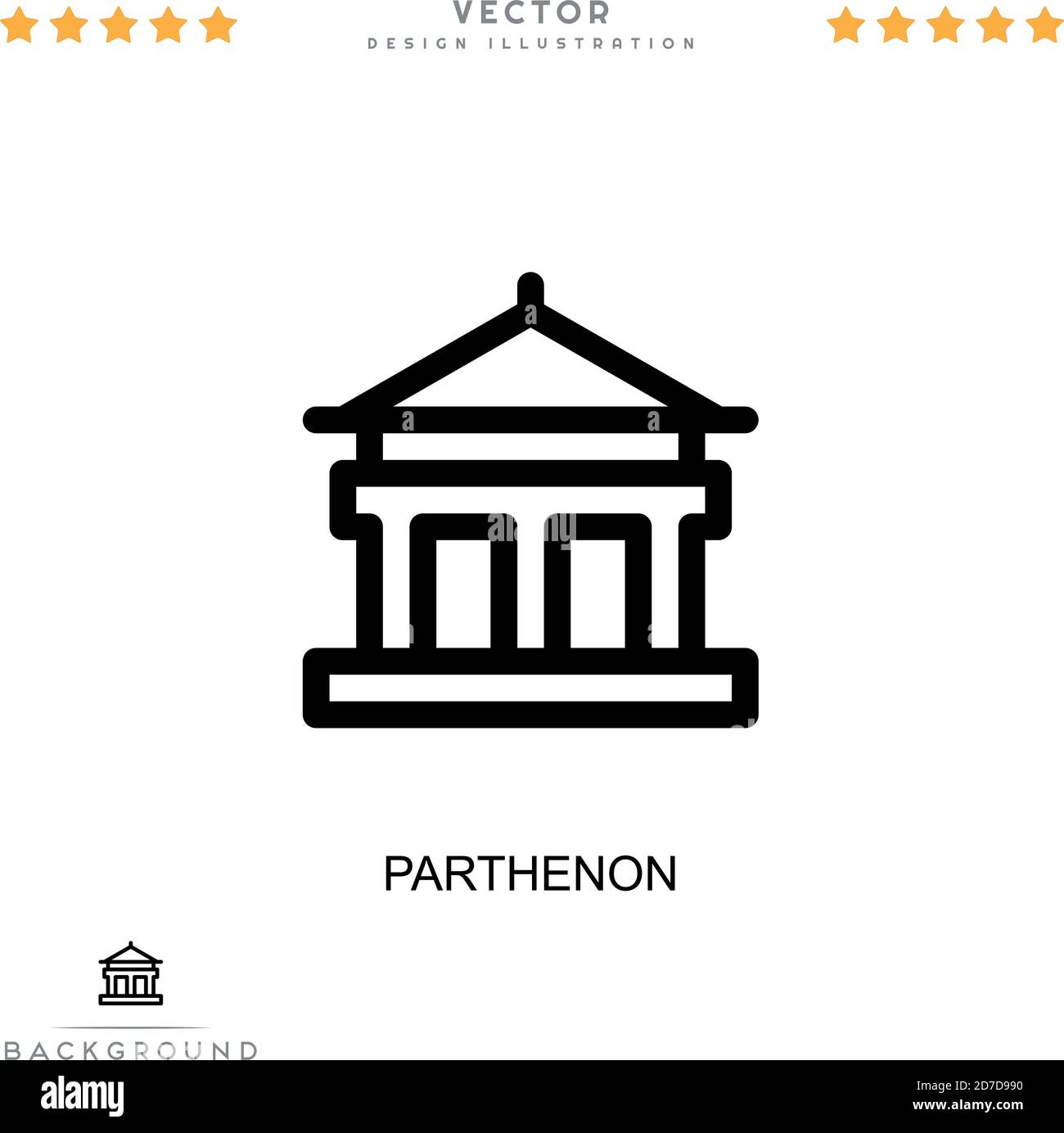 Icône Parthénon. Élément simple de la collecte des perturbations numériques. Icône Line Parthenon pour modèles, infographies et bien plus encore Illustration de Vecteur