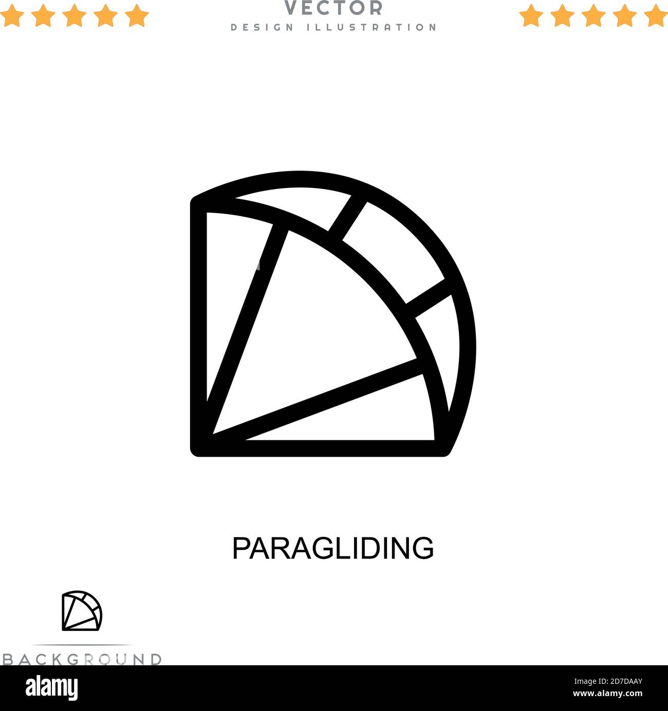 Icône de parapente. Élément simple de la collecte des perturbations numériques. Icône Line parapente pour modèles, infographies et plus encore Illustration de Vecteur