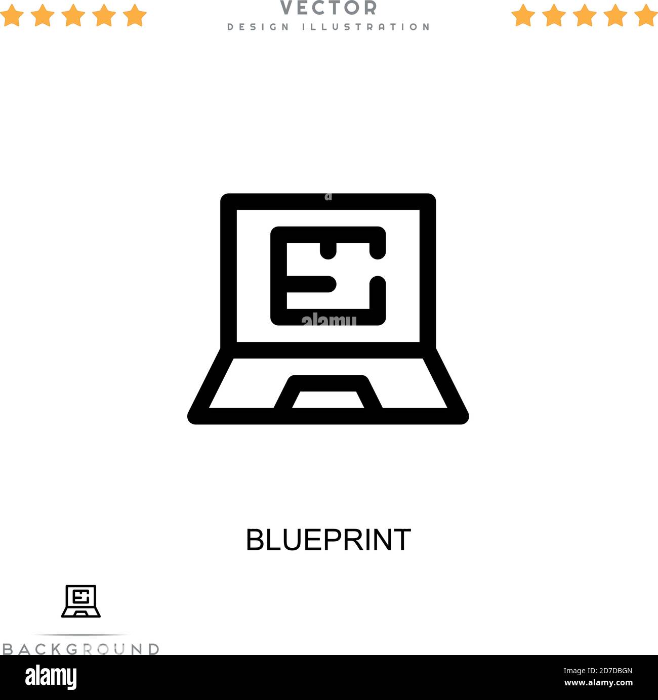 Icône Blueprint. Élément simple de la collecte des perturbations numériques. Icône Line Blueprint pour les modèles, les infographies et bien plus encore Illustration de Vecteur