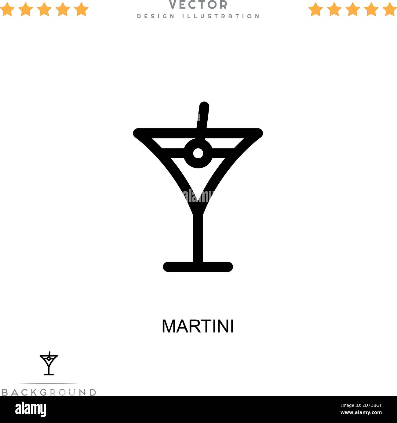 Icône Martini. Élément simple de la collecte des perturbations numériques. Line Martini pour les modèles, infographies et bien plus encore Illustration de Vecteur