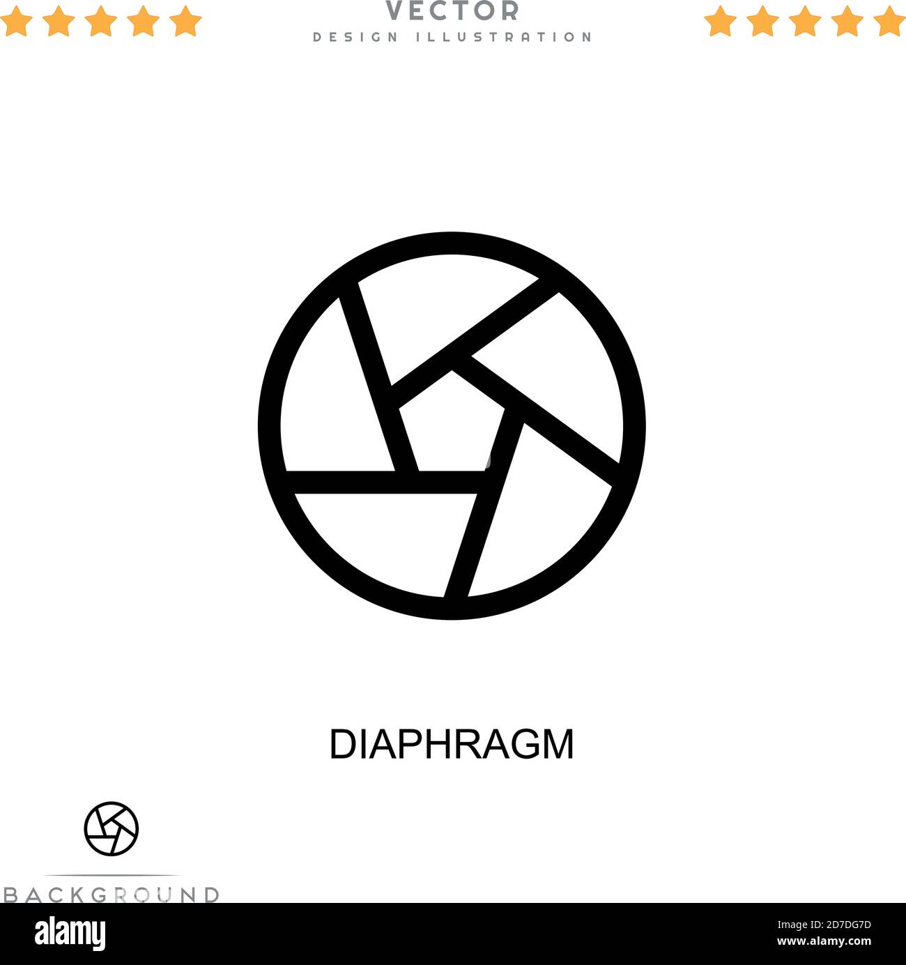 Icône diaphragme. Élément simple de la collecte des perturbations numériques. Icône de diaphragme linéaire pour les modèles, les infographies et plus encore Illustration de Vecteur