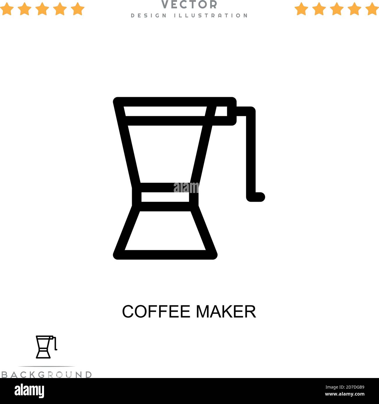 Icône de la cafetière. Élément simple de la collecte des perturbations numériques. Icône Line Coffee Maker pour les modèles, les infographies et bien plus encore Illustration de Vecteur