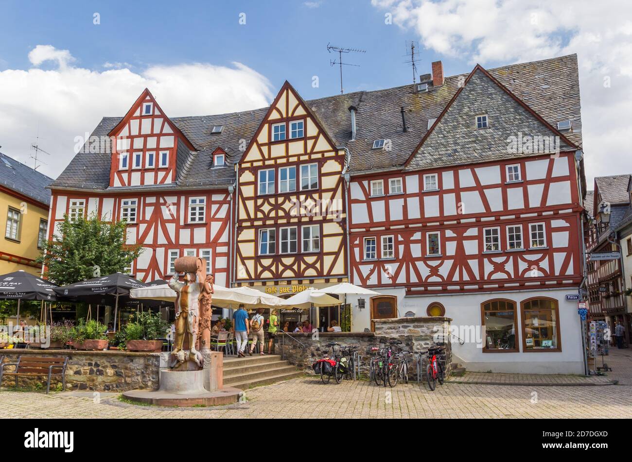 Maisons à colombages une place de marché du Limbourg an der lahn, Allemagne Banque D'Images