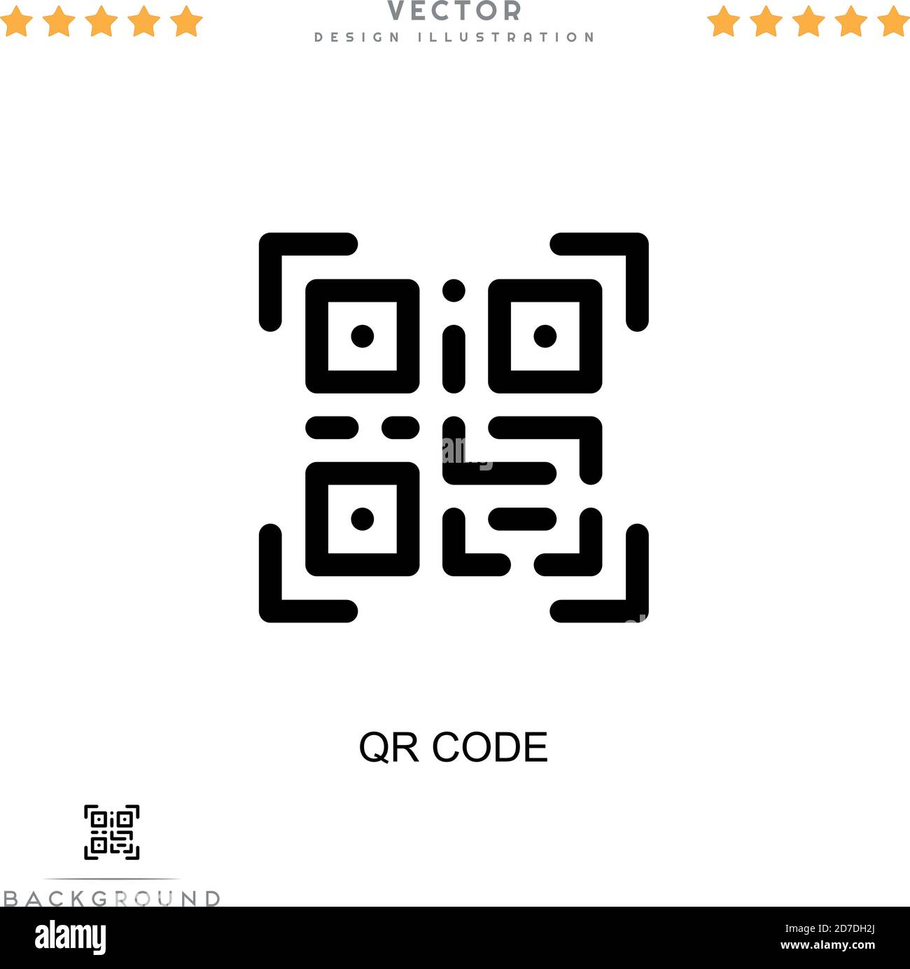 Icône de code QR. Élément simple de la collecte des perturbations numériques. Icône de code QR de ligne pour les modèles, les infographies et plus encore Illustration de Vecteur