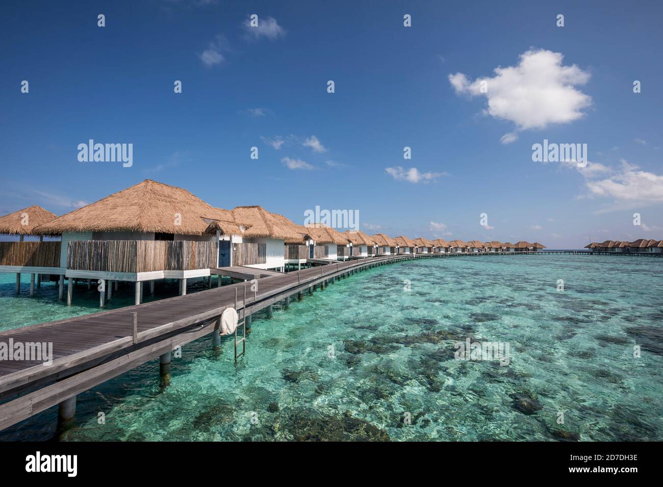 Como Maalifushi; Villas aquatiques; atoll de Thaa; Maldives Banque D'Images