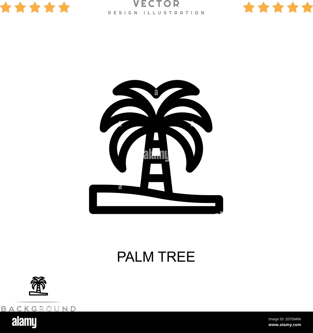 Icône Palm Tree. Élément simple de la collecte des perturbations numériques. Icône Line Palm Tree pour les modèles, les infographies et plus encore Illustration de Vecteur