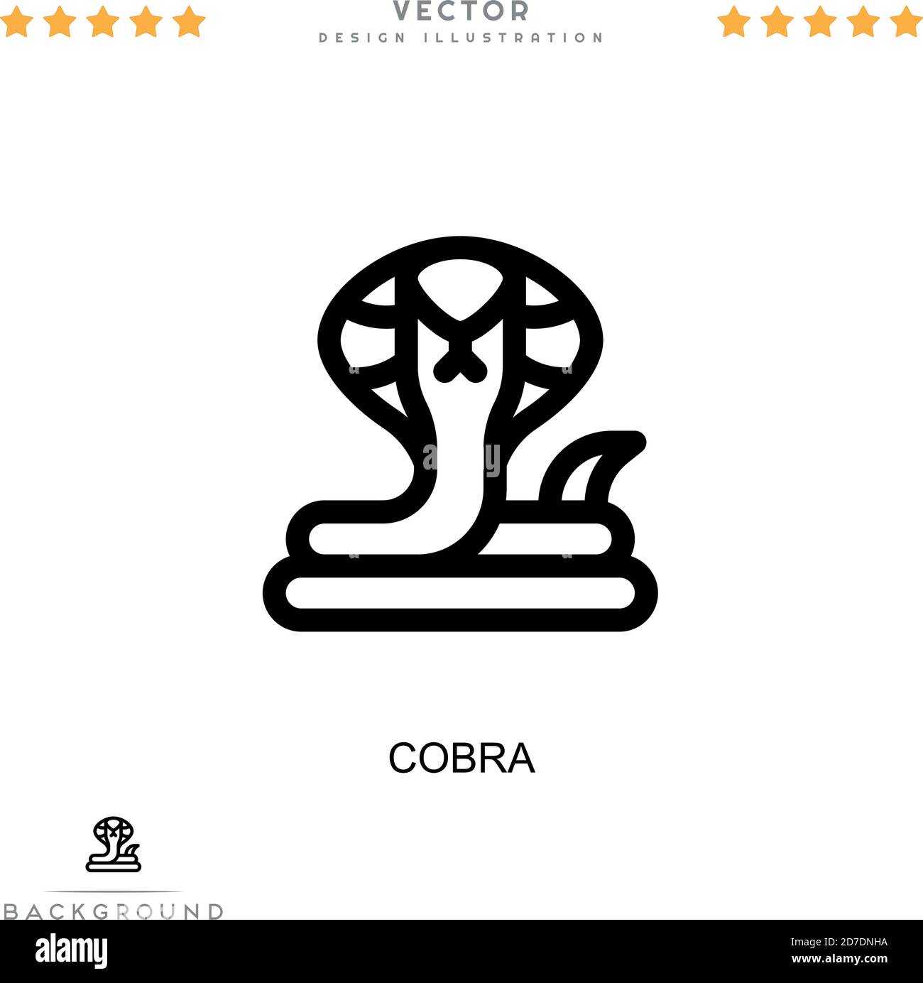 Icône Cobra. Élément simple de la collecte des perturbations numériques. Icône Line Cobra pour les modèles, les infographies et bien plus encore Illustration de Vecteur