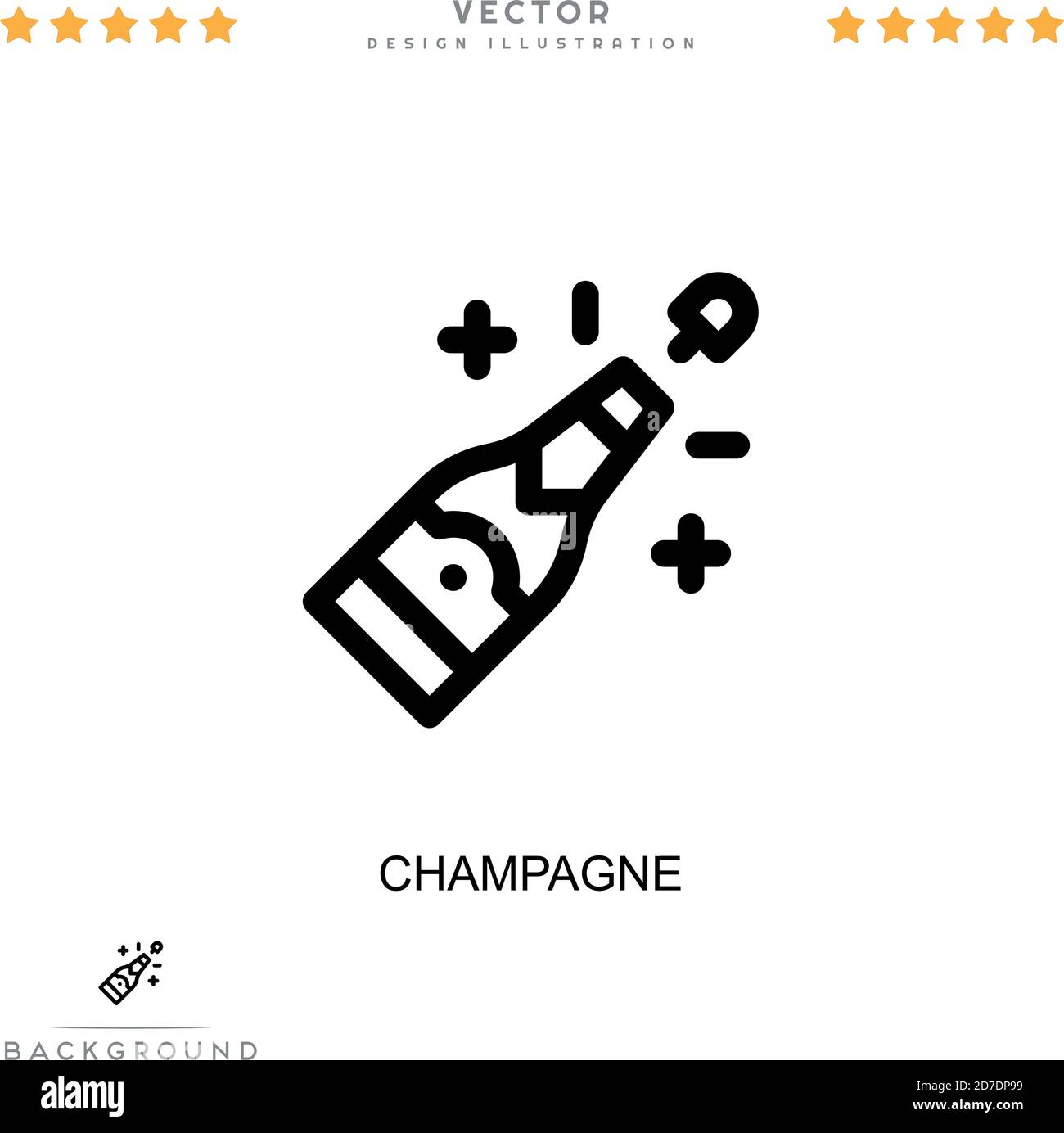 Icône champagne. Élément simple de la collecte des perturbations numériques. Icône Line Champagne pour modèles, infographies et bien plus encore Illustration de Vecteur