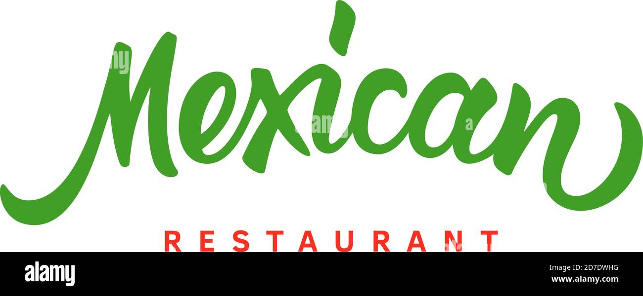 Logo de texte vectoriel du restaurant mexicain Illustration de Vecteur