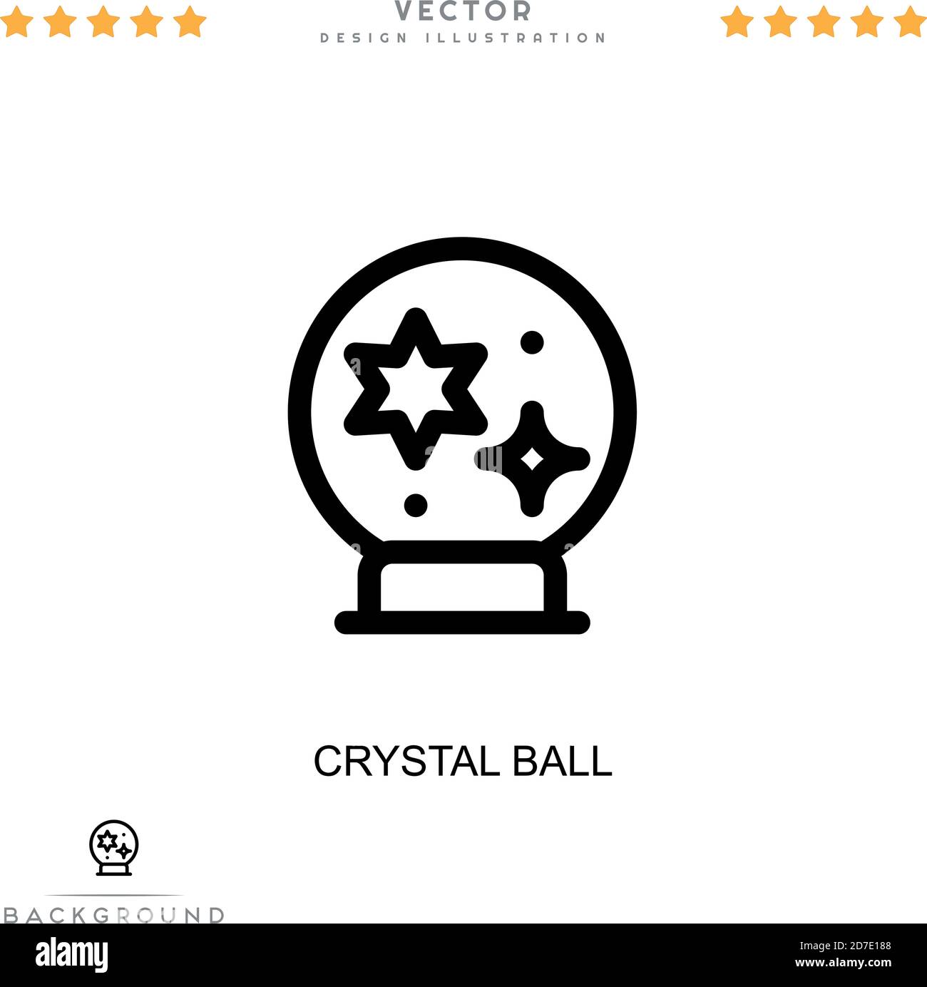 Icône boule de cristal. Élément simple de la collecte des perturbations numériques. Icône Line Crystal ball pour modèles, infographies et bien plus encore Illustration de Vecteur