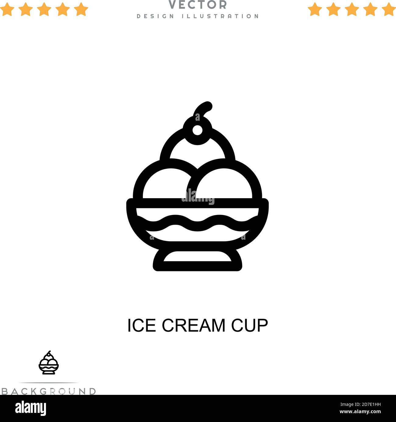 Icône du gobelet à crème glacée. Élément simple de la collecte des perturbations numériques. Icône Line Ice Cream Cup pour modèles, infographies et bien plus encore Illustration de Vecteur