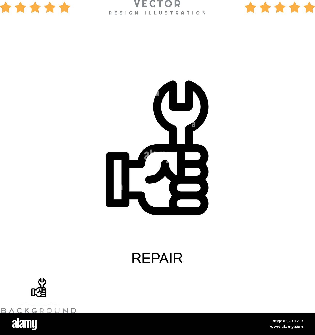 Icône réparer. Élément simple de la collecte des perturbations numériques. Icône de réparation de ligne pour les modèles, les infographies et plus encore Illustration de Vecteur