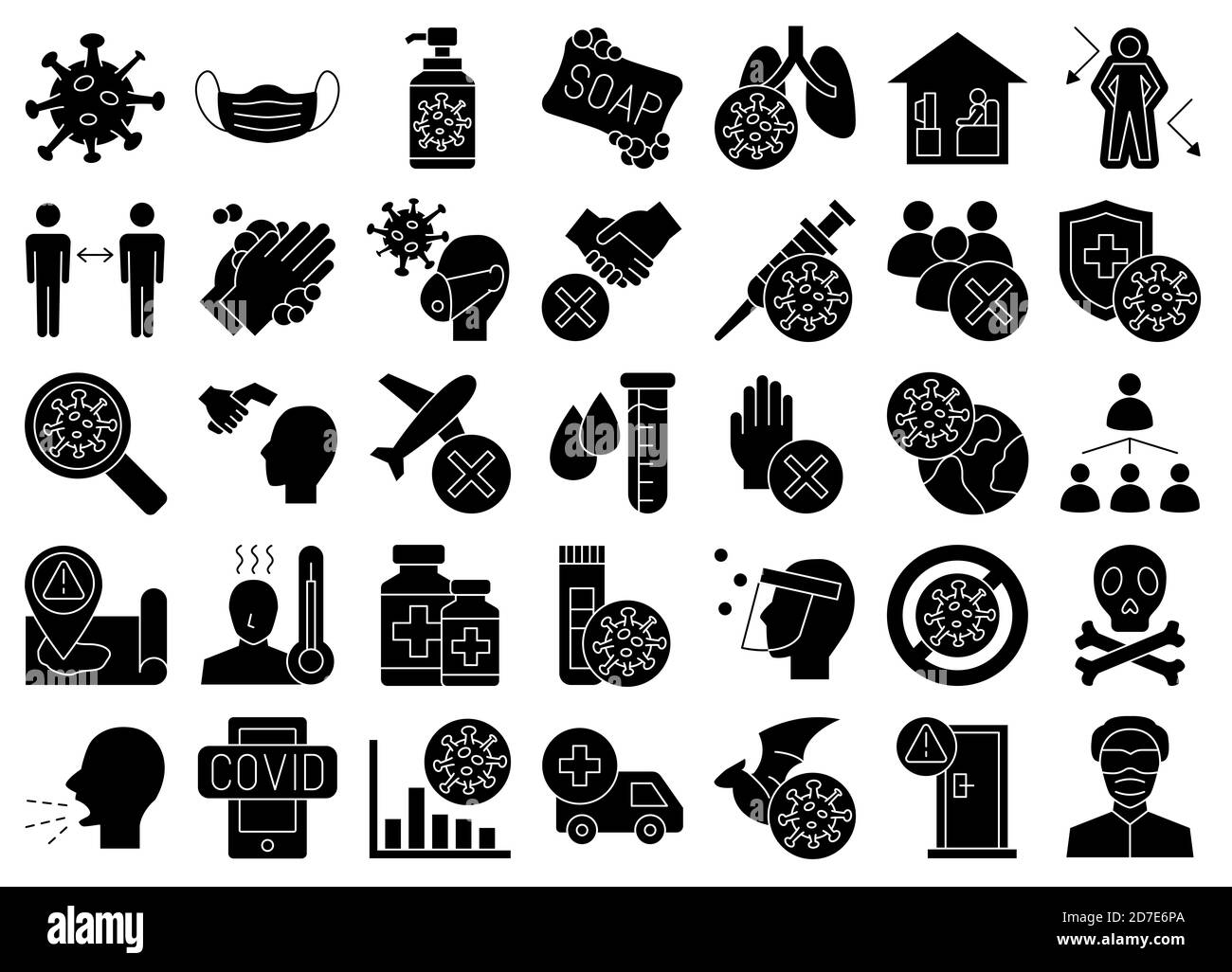 Corona Glyph Iconset Banque D'Images