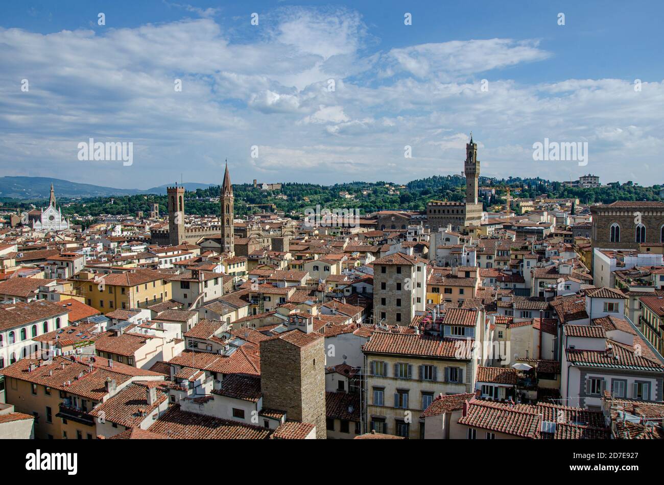 Vue depuis le dessus du centre-ville historique de Florence en Italie Banque D'Images