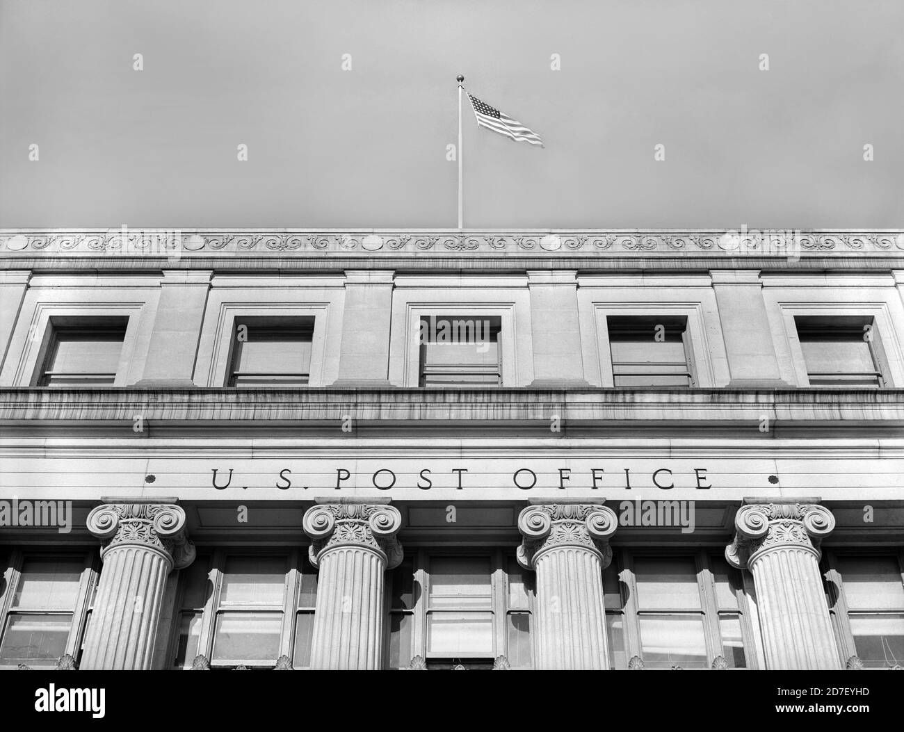 Bureau de poste principal, détail extérieur, vue à angle bas, Washington, D.C., États-Unis, Arthur Rothstein, U.S. Office of War information, 1938 Banque D'Images