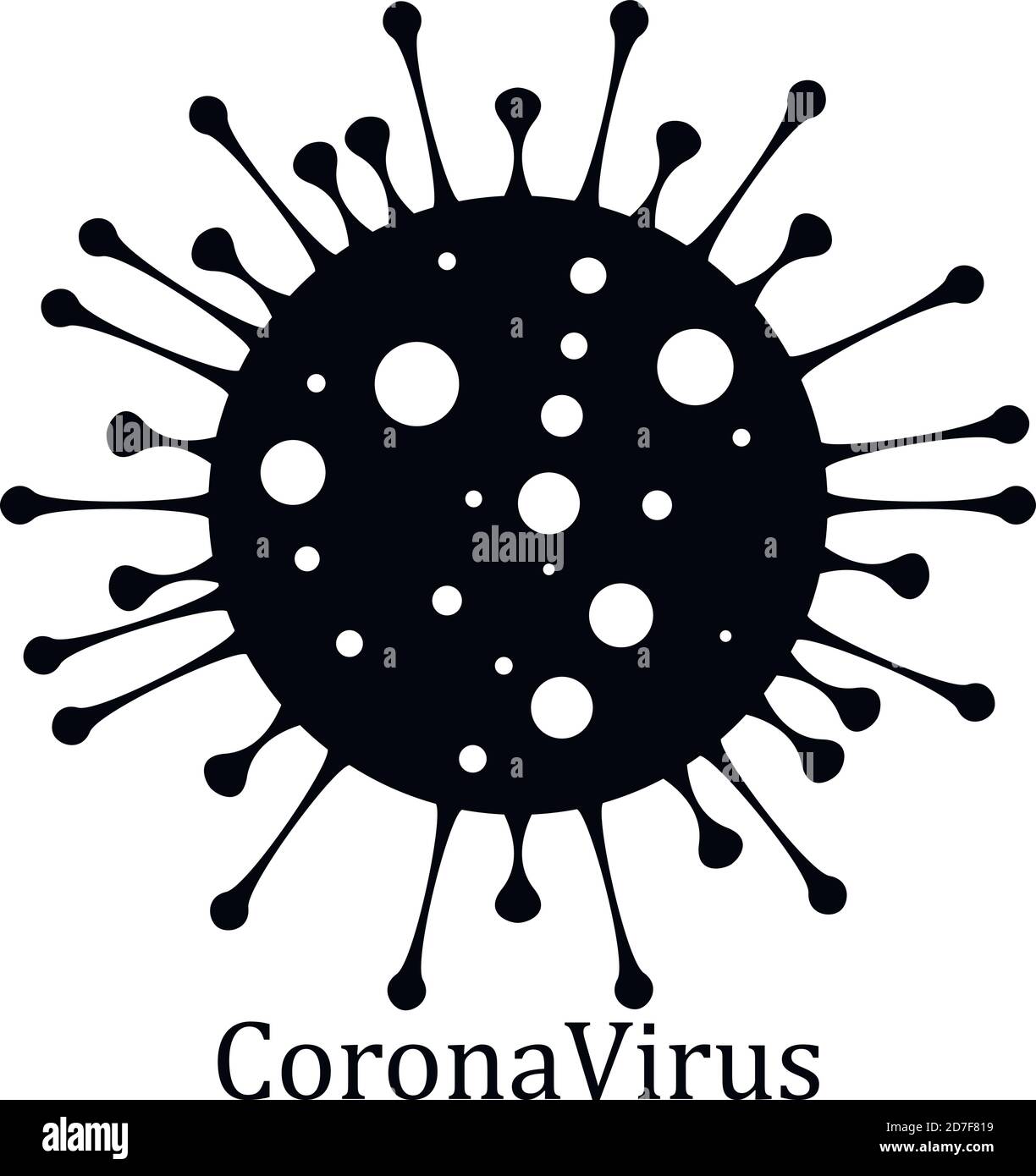 Bactéries coronavirus Cell Icon, Covid-2019, icône de vecteur isolé Illustration de Vecteur
