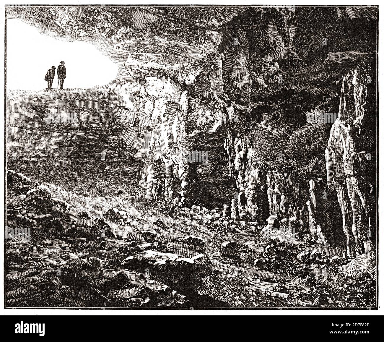 Entrée aux grottes, Mont Gambier, Australie, en 1890 Banque D'Images