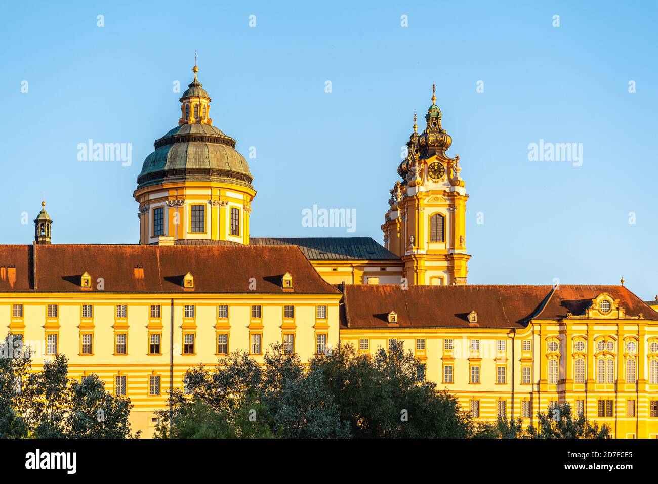 Abbaye de Melk, en allemand : Stift Melk, dans la vallée de Wachau en Autriche Banque D'Images