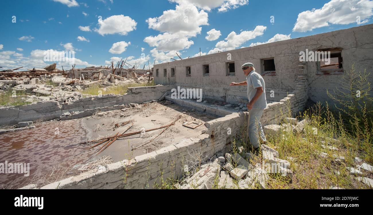 Epecuén, province de Buenos Aires, Argentine: Epecuén est une ville inondée en raison des fortes pluies de 1985. Tous les habitants ont émigré sauf un. Banque D'Images