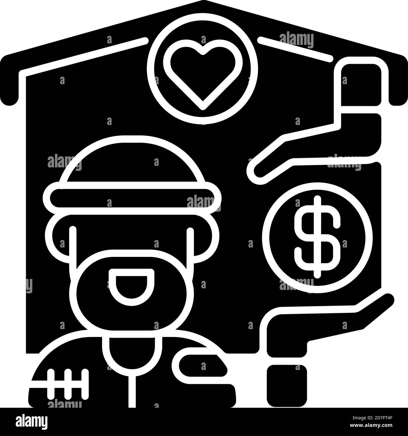 Icône de glyphe noir des services d'abris Illustration de Vecteur Icône de glyphe noir des services d'abris Illustration de Vecteur