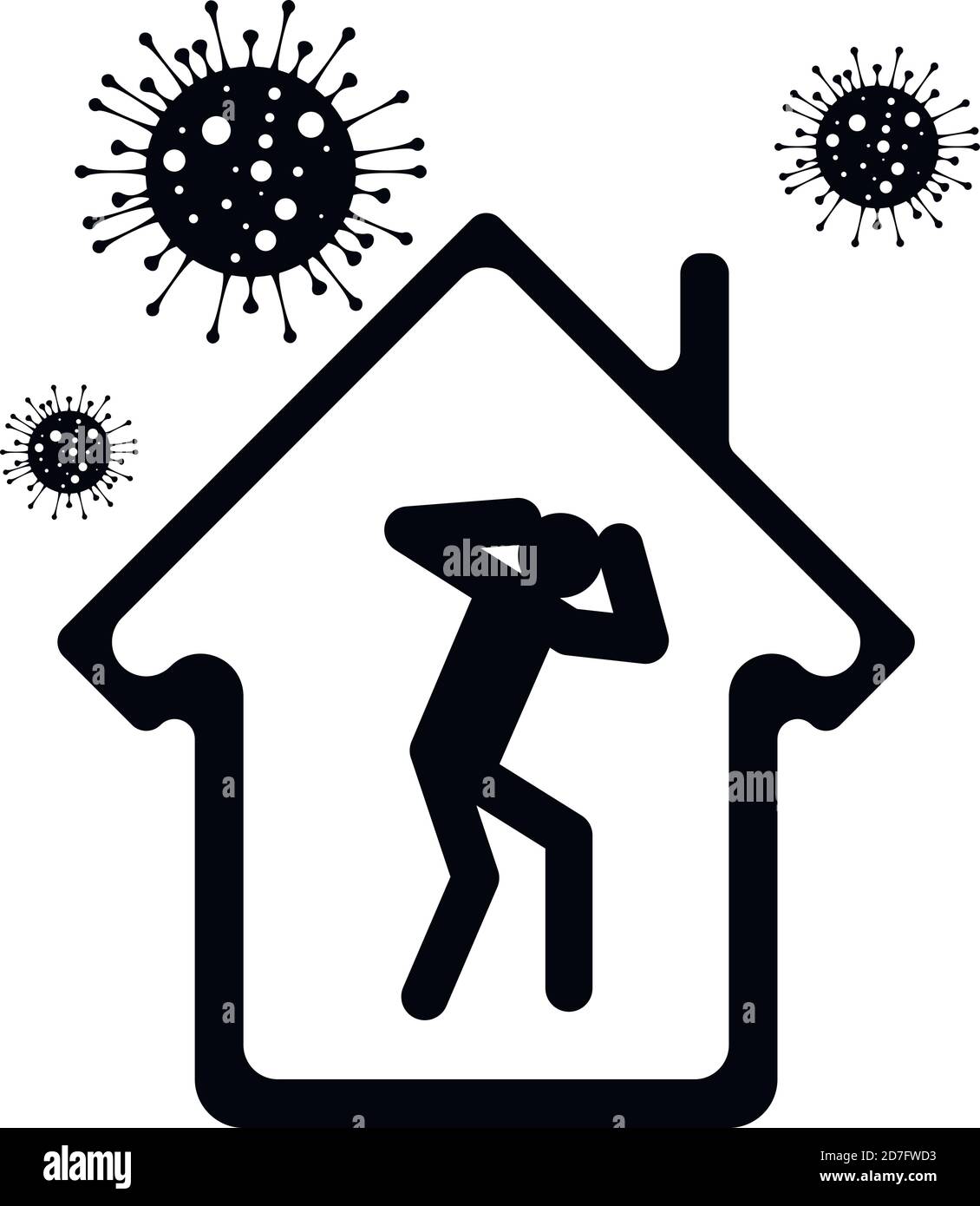 Conception d'affiche de coronavirus.Sauvez la planète du coronavirus.Restez à la maison.prévention contre le virus. Bactéries isolées. Illustration de Vecteur
