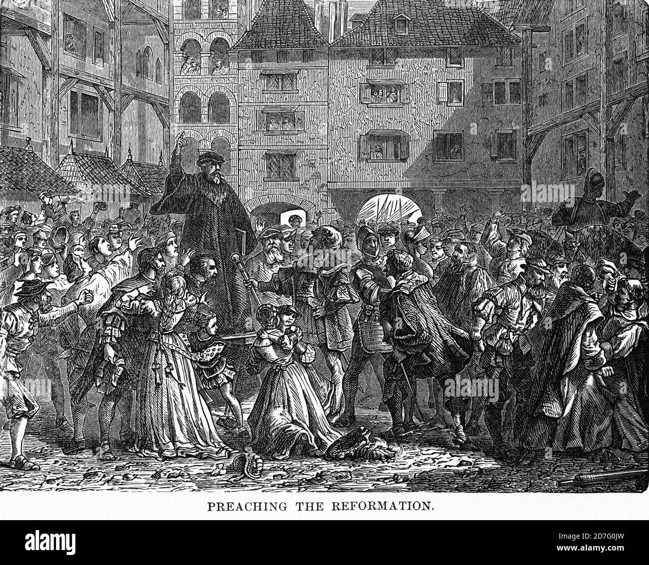 Prêcher la réforme, Illustration, Histoire du monde de Ridpath, Volume III, par John Clark Ridpath, LL. D., Merrill & Baker Publishers, New York, 1897 Banque D'Images