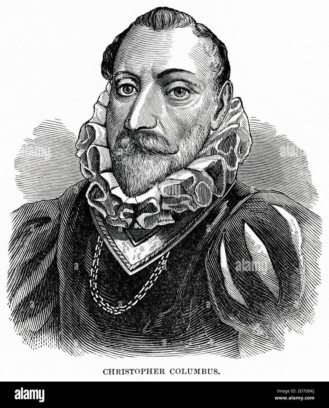 Christopher Columbus, Illustration, Histoire du monde de Ridpath, Volume III, par John Clark Ridpath, LL. D., Merrill & Baker Publishers, New York, 1897 Banque D'Images