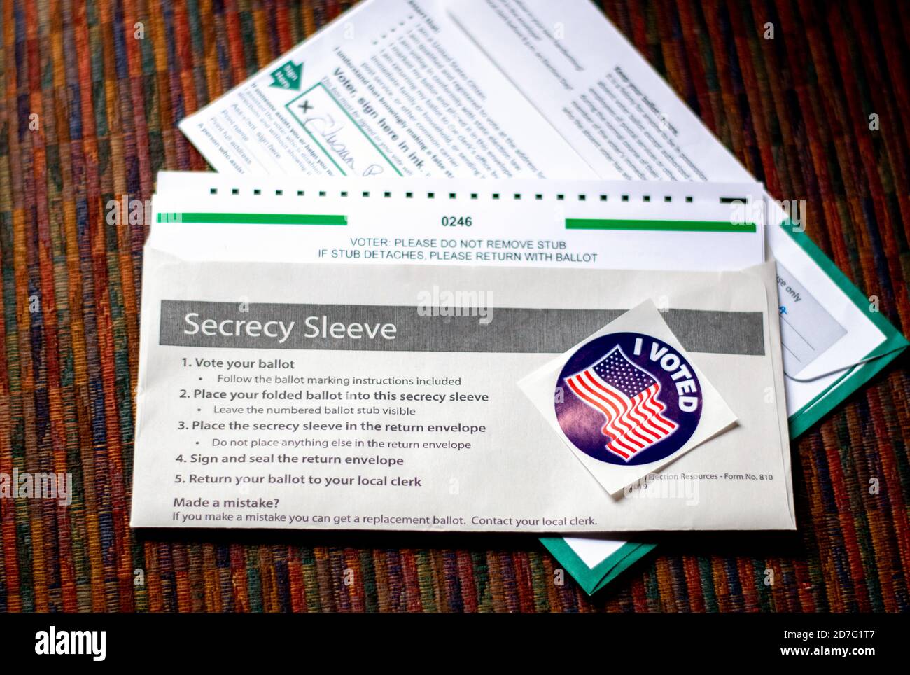 Formes réelles d'électeurs absents des États-Unis, prêts à être mis en place pour faire mon compte de vote pour le président des États-Unis Banque D'Images
