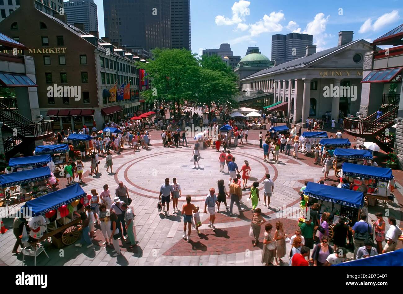Quincy Market Square Boston, Massachusetts Banque D'Images