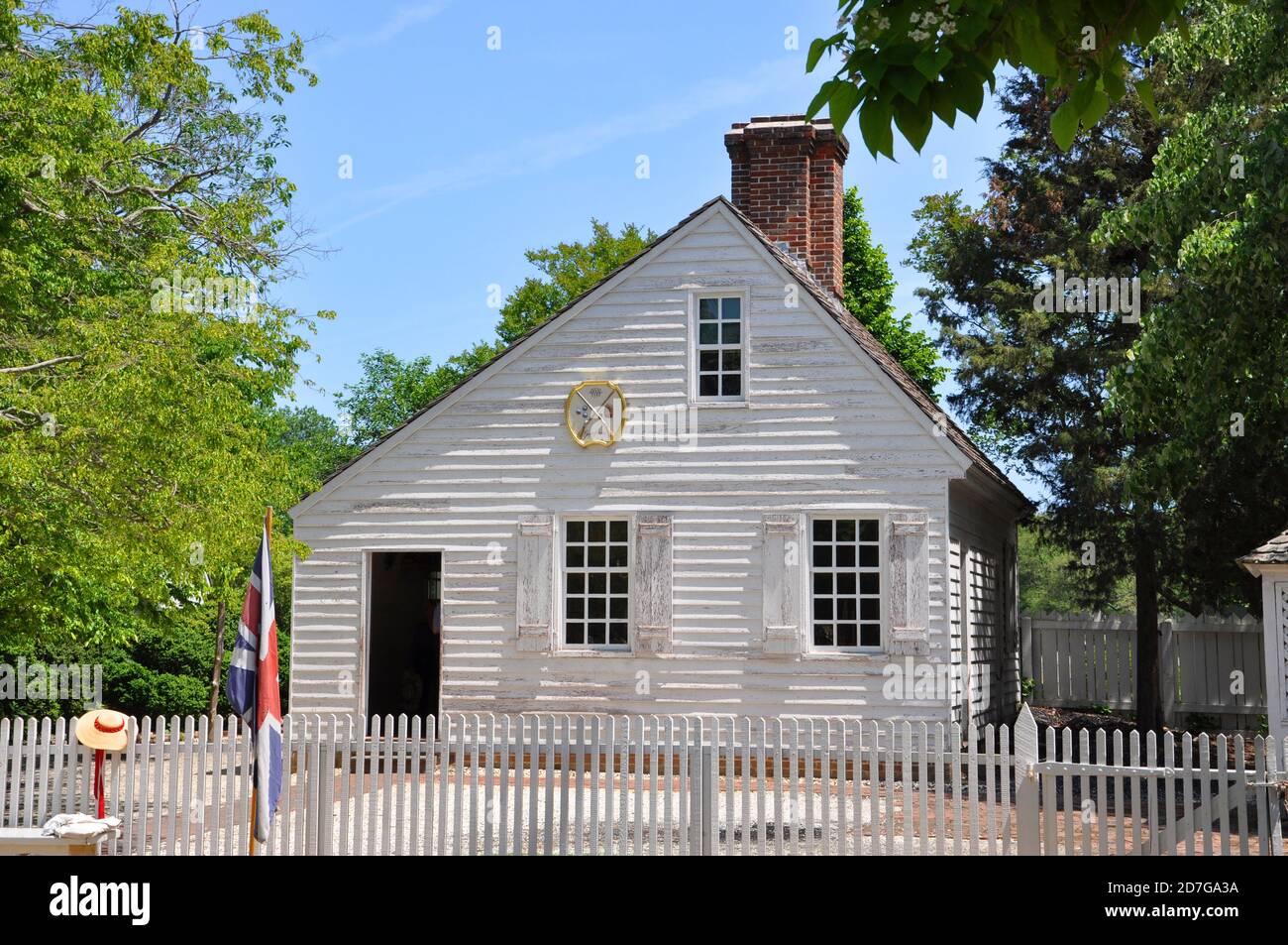 Antique Gunsmith on E Duke of Gloucester Street à Colonial Williamsburg, Virginie, États-Unis. Banque D'Images