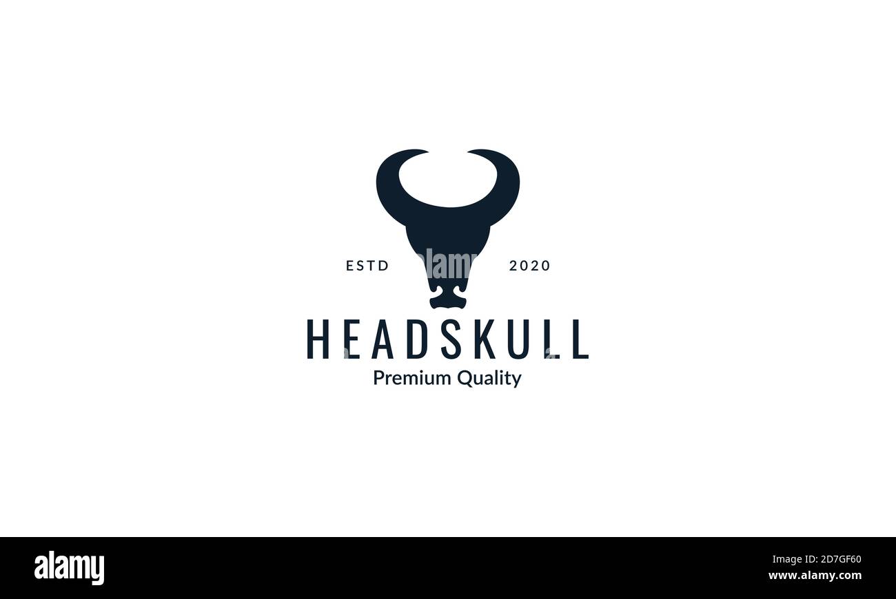 tête d'animal vache ou taureau ou crâne de bison ou de bison design moderne de l'illustration vectorielle du logo Illustration de Vecteur