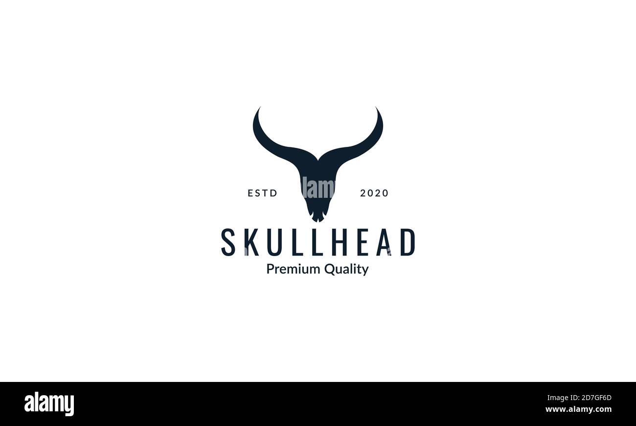 tête de vache animal silhouette logo crâne dessin vectoriel illustration Illustration de Vecteur