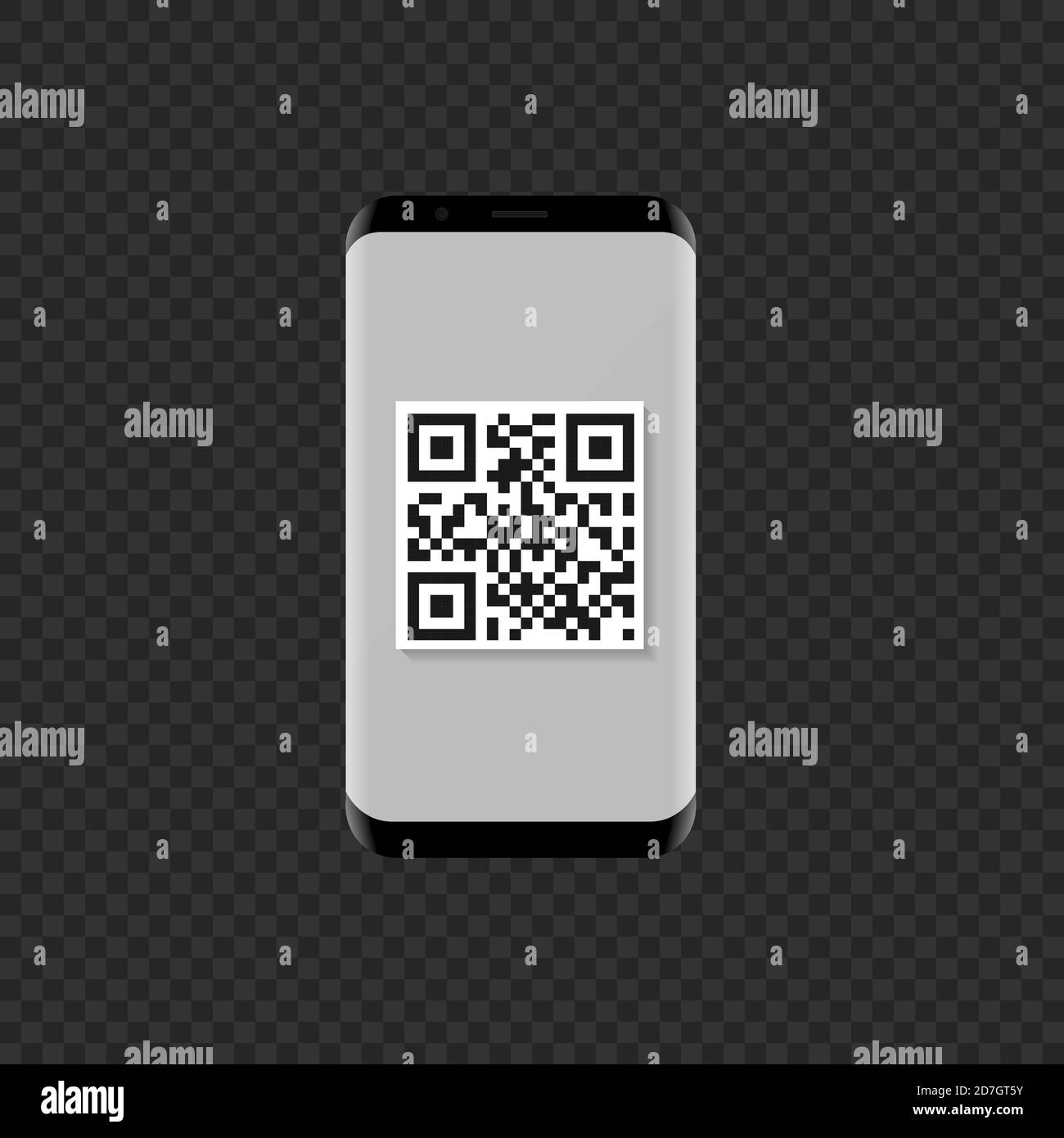 Smartphone avec icône de code QR Illustration de Vecteur