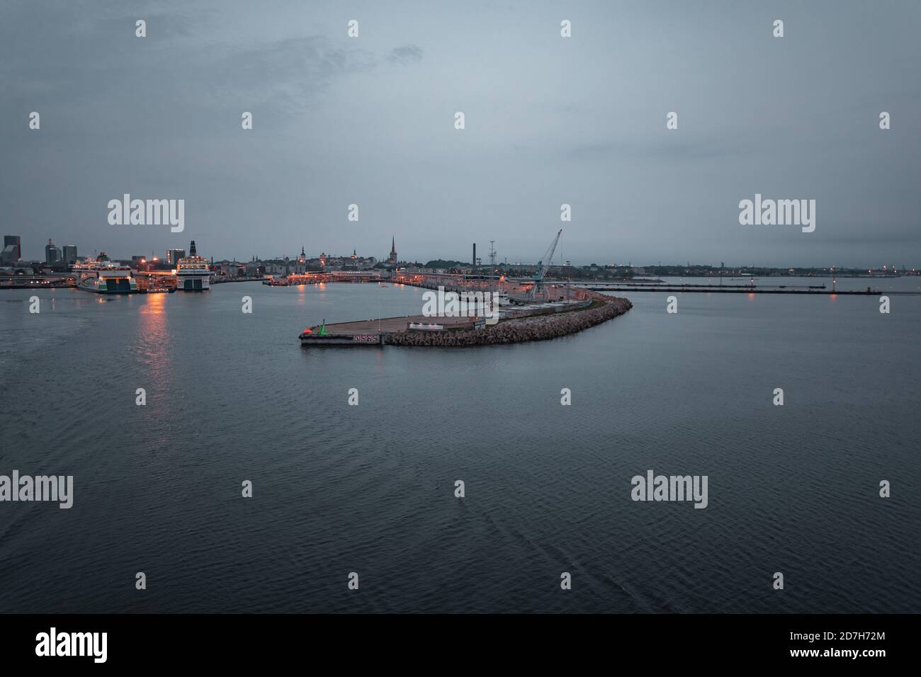 Panorama du port de Tallinn, Estonie Banque D'Images
