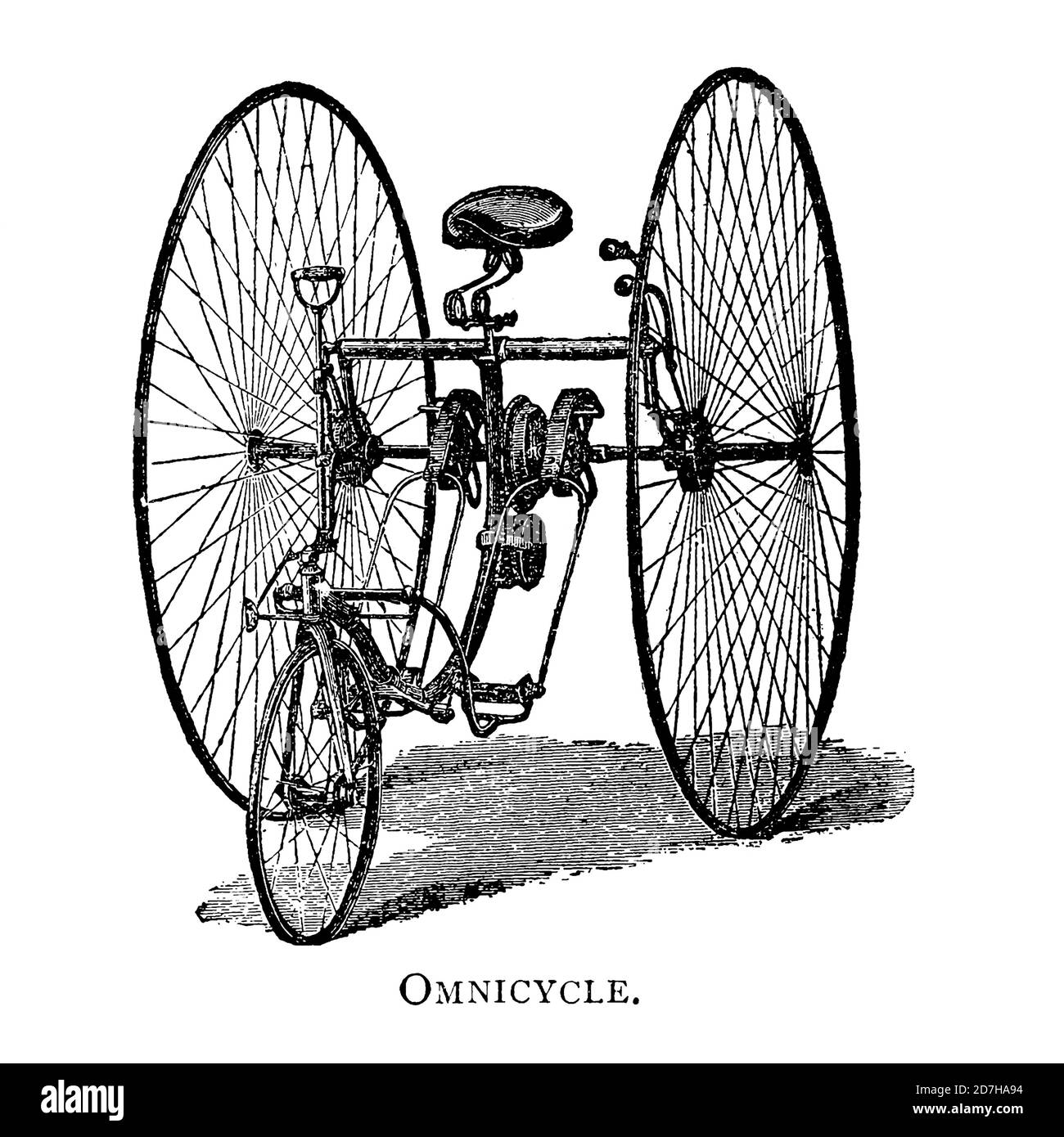 Omnicycle tricycle avec deux grandes roues arrière de Wheeling, un manuel indispensable pour les cyclistes, avec plus de deux cents illustrations Banque D'Images
